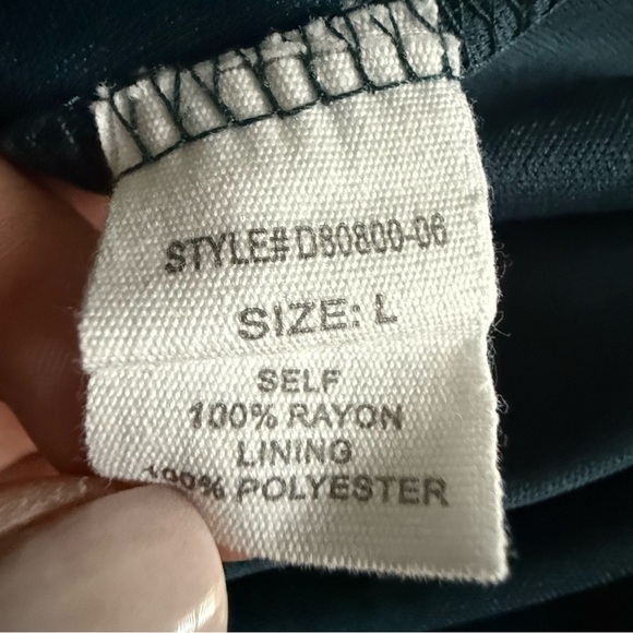 Dress Up | Forrest Green Floral Long Sleeve Empire Waist Dress | Sz L - Picture 5 of 6